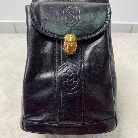 Marino Orlandi Women's Black Leather Shoulder Bucket Bag